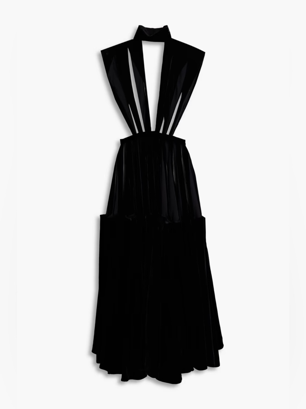 VALENTINO GARAVANI Cutout silk-velvet midi dress Black IT 40 MSRP $7,500